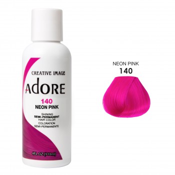 Ярко розовая краска для волос - Adore - Neon Pink N140 - прямой пигмент