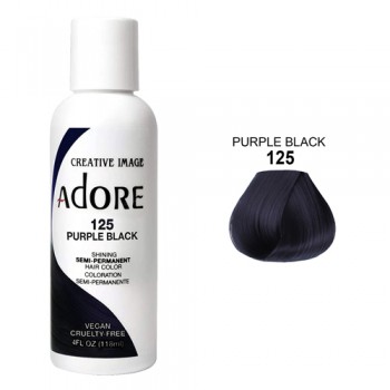 Черная краска для волос прямого действия - Adore - Purple Black N125