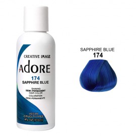 Синяя краска для волос прямого действия - Adore - Sapphire Blue N174